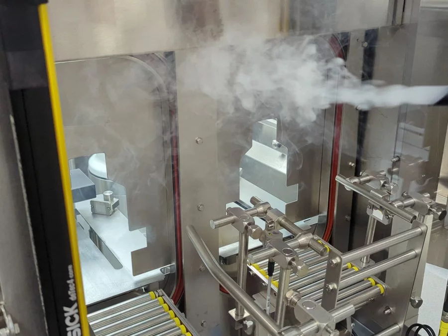 Smoke at a filling line